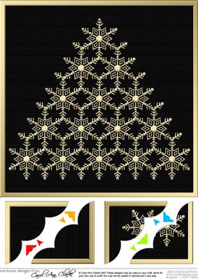 8 x 8 Xmas Snowflake Tree Scalloped Corner Topper