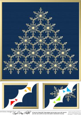 8 x 8 Xmas Snowflake Tree Scalloped Corner Topper