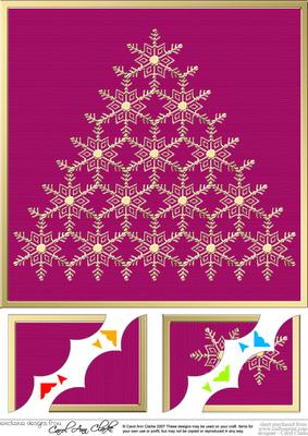 8 x 8 Xmas Snowflake Tree Scalloped Corner Topper