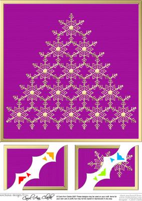 8 x 8 Xmas Snowflake Tree Scalloped Corner Topper