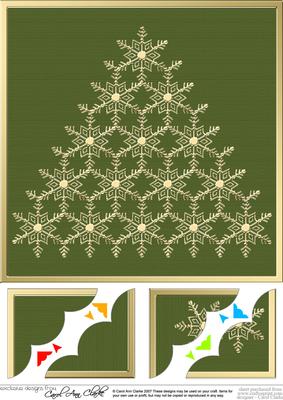 8 x 8 Xmas Snowflake Tree Scalloped Corner Topper