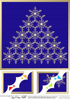 8 x 8 Xmas Snowflake Tree Scalloped Corner Topper