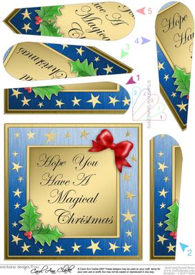 Elegant Christmas Greetings Fan Pyramage Topper