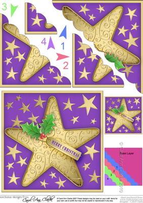 Xmas Star Scallop Corner Side Stacker Topper