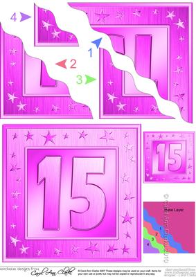 15th Bright Metallic Age Wavy Corner Side Stacker Topper