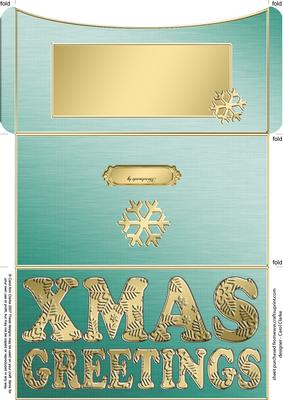 Elegant Xmas Snowflakes Money or Gift Wallet and Card