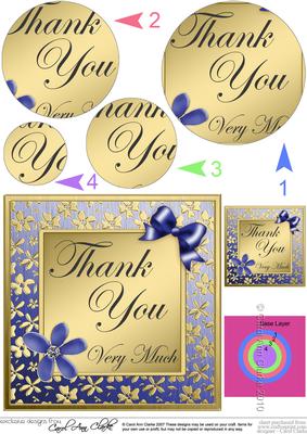Floral Elegance Thank You Quick Card with Circle Pyramage To