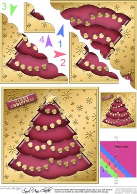 Christmas Tree Scallop Corner side stacker Topper