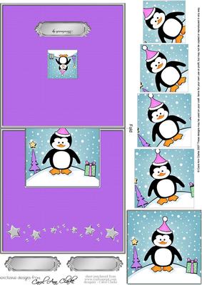 Cute Christmas Penguin No-Hole Over the Edge & Spiral Pyramid