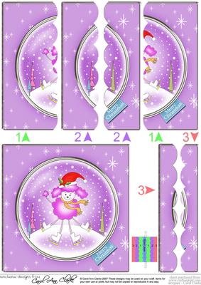 Cute Xmas Poodle Scallop Edge Side Stacker