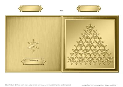 Xmas Snowflake Tree Cut and Fold Card