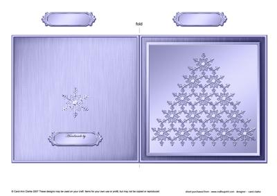 Xmas Snowflake Tree Cut and Fold Card