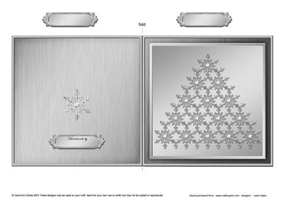 Xmas Snowflake Tree Cut and Fold Card