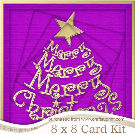 8 x 8 Merry Christmas Tree Twisted Tunnel Card Kit