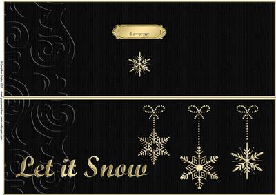 Large Dl Xmas Snowflakes Quick Cut and Fold Card