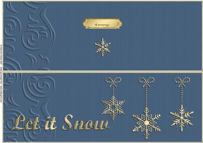 Large Dl Xmas Snowflakes Quick Cut and Fold Card
