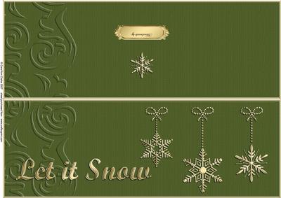 Large Dl Xmas Snowflakes Quick Cut and Fold Card