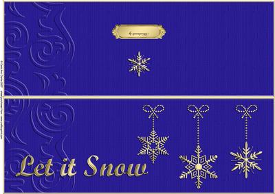 Large Dl Xmas Snowflakes Quick Cut and Fold Card