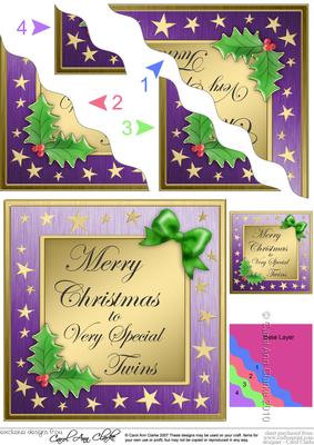 Twins Christmas Wavy Corner Side Stacker Topper
