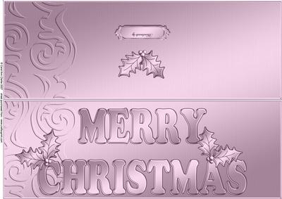 Large Dl Xmas Holly Quick Cut and Fold Card