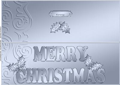 Large Dl Xmas Holly Quick Cut and Fold Card