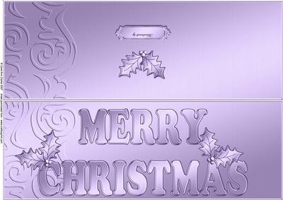 Large Dl Xmas Holly Quick Cut and Fold Card