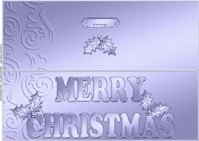 Large Dl Xmas Holly Quick Cut and Fold Card