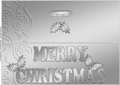 Large Dl Xmas Holly Quick Cut and Fold Card