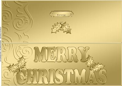 Large Dl Xmas Holly Quick Cut and Fold Card