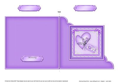 Adorable Hearts - Love Heart Cut and Fold Corner Card 
