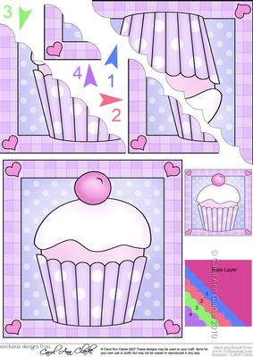 Sweet Treats Cupcake - Scallop Corner Side Stacker Topper