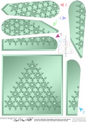 Xmas Snowflake Tree Fan Pyramage Topper