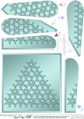 Xmas Snowflake Tree Fan Pyramage Topper