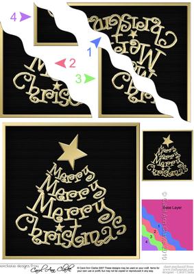 Merry Christmas Tree Scallop Edge Side Stacker