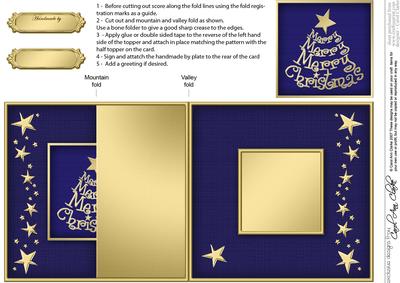 Merry Christmas Tree No-hole Fold Back Card