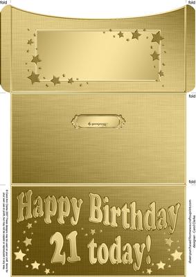 21st Birthday Metallic Age Money or Gift Wallet and Card