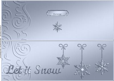 Large Dl Xmas Snowflakes Quick Cut and Fold Card