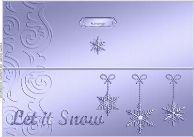 Large Dl Xmas Snowflakes Quick Cut and Fold Card