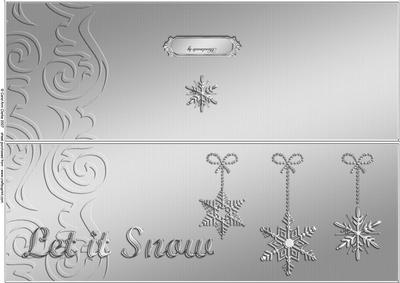 Large Dl Xmas Snowflakes Quick Cut and Fold Card