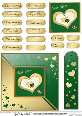 Elegant Hearts Quick Card with Greetings