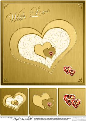 8 x 8 Elegant Hearts Quick Card Topper