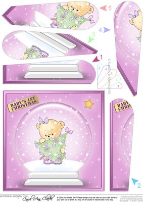 Baby's First Christmas Snowglobe Fan Pyramage Topper
