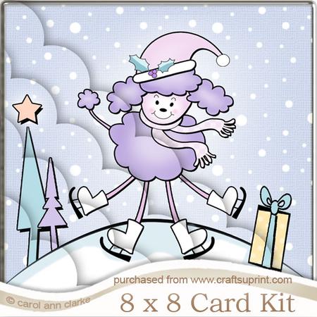 8 x 8 Cute Xmas Poodle Kit with Scalloped Corners