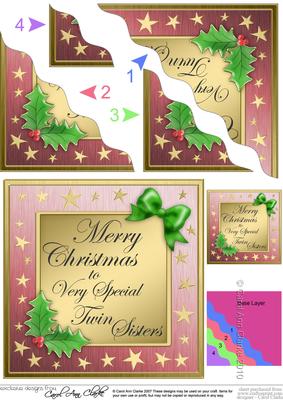 Twin Sisters Christmas Wavy Corner Side Stacker Topper