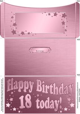 18th Birthday Metallic Age Money or Gift Wallet and Card
