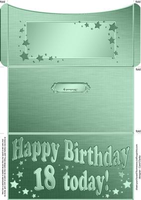 18th Birthday Metallic Age Money or Gift Wallet and Card