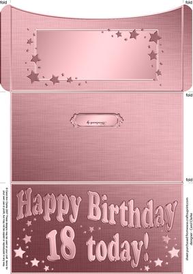 18th Birthday Metallic Age Money or Gift Wallet and Card