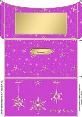 Elegant Let It Snow Money or Gift Wallet and Card