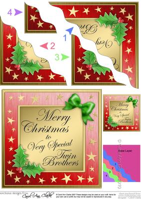 Twin Brothers Christmas Wavy Corner Side Stacker Topper