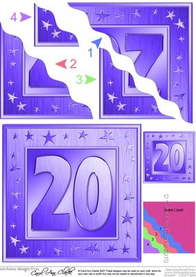 20th Bright Metallic Age Wavy Corner Side Stacker Topper
